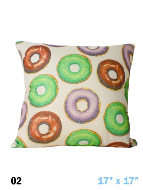 Donut Print Cushion Cover & Filler